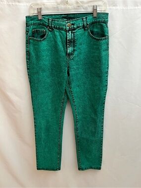 DG2 by Diane Gilman Green Acid Wash Skinny Jeans Women’s Size 6 Stretch Denim